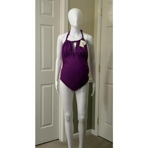 NEW EastElegant Maternity swimsuit Purple Med.